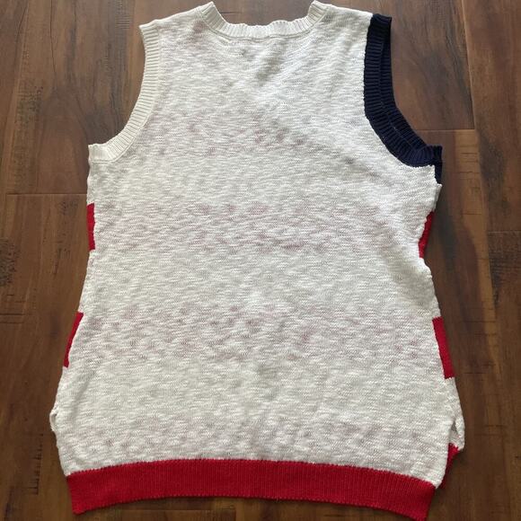 Soho Jeans Patriotic Knit Tank Top Womens L USA Flag Sleeveless Stars Stripes - Picture 2 of 7